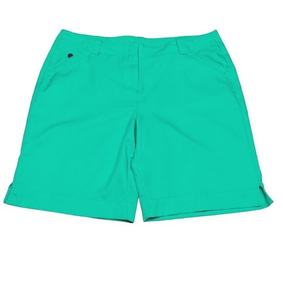 PGA Tour Performance Women's Flat Front Green Golf Shorts - Picture 1 of 6